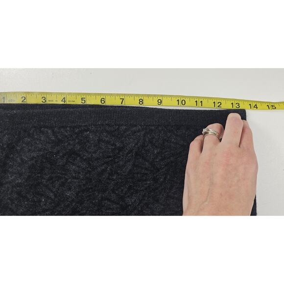 Eileen Fisher Mini Skirt Black Gray Wool Blend Pull On Elastic Waist Sz XS EUC - Picture 6 of 7